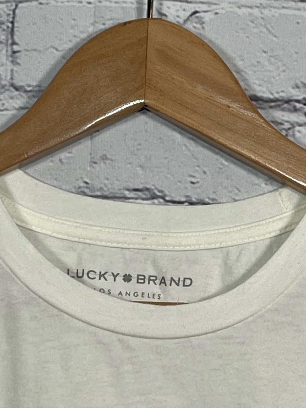 Lucky Brand T Shirt Womens Size XS White Good Fortune Short Sleeve - Picture 3 of 9